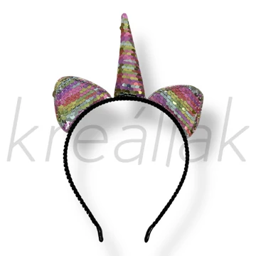 Arany flitteres unikornis hajpánt 