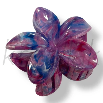 Lila márványos virág hajcsat