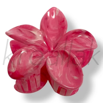 Pink márványos virág hajcsat 