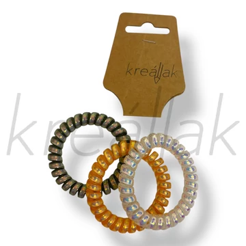 Narancsos spirál hajgumi szett