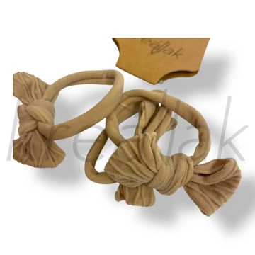 Világos bézs masni hajgumi szett 