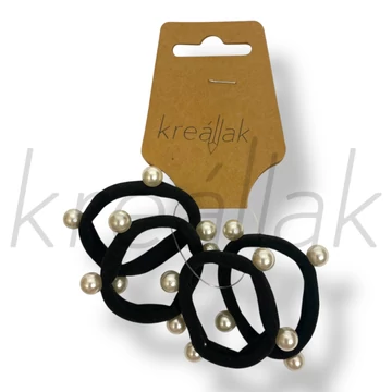 Fekete gyöngyös hajgumi szett 