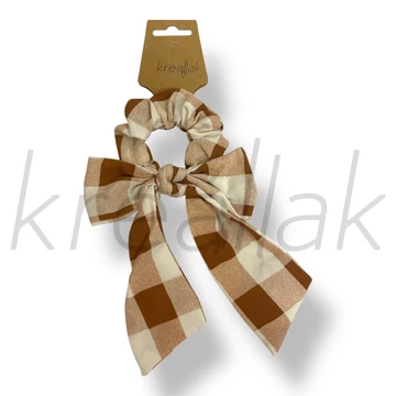 Barna nagy kockás masnis hajgumi