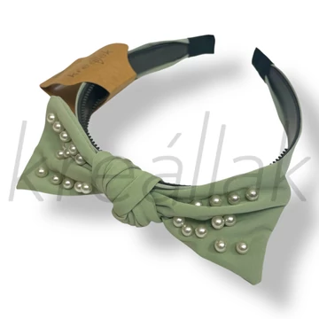 Menta gyöngyös szatén hajpánt