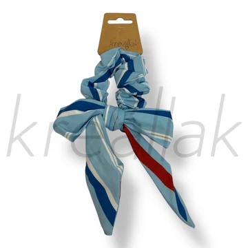 Kék csíkos masni hajgumi