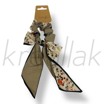 Fekete virágos masni hajgumi