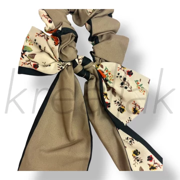 Fekete virágos masni hajgumi