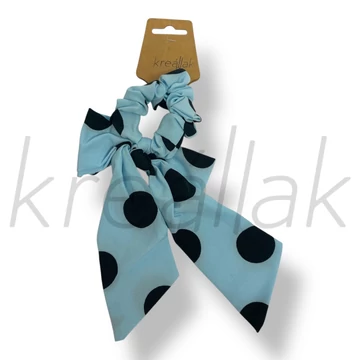 Kék pöttyös masni hajgumi