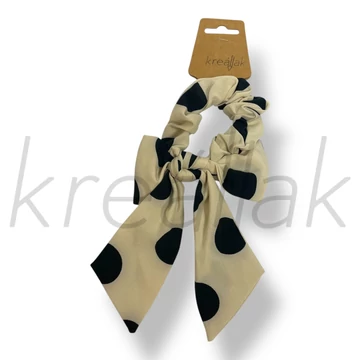 Törtfehér pöttyös masni hajgumi 