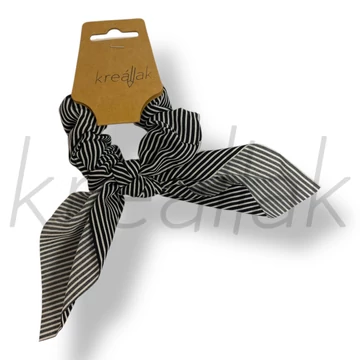 Fekete-fehér csíkos masni hajgumi