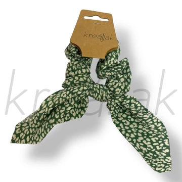 Zöld ocelot mintás masni hajgumi