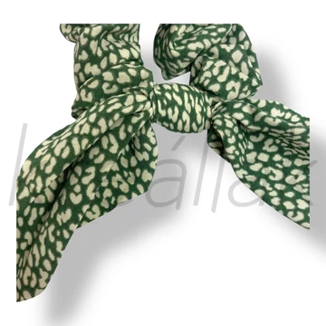 Zöld ocelot mintás masni hajgumi