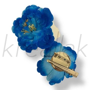 Királykék virág hajcsipesz és kitűző