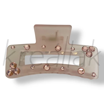 Rózsaszín átlátszó köves hajcsat