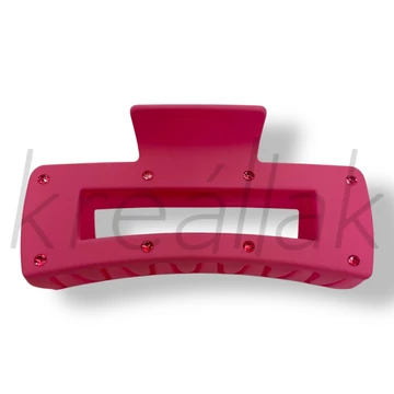 Pink köves téglalap hajcsat 