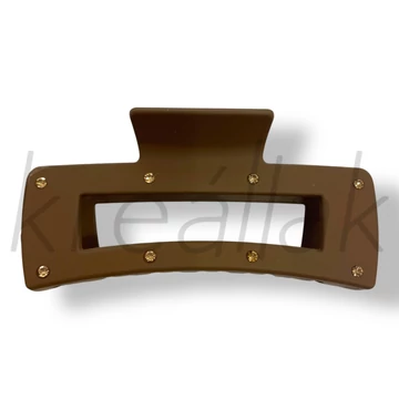 Barna téglalap köves hajcsat