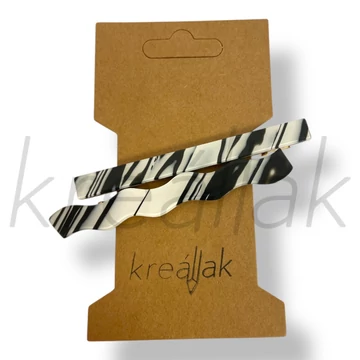 Fekete-fehér mintás hajcsat szett