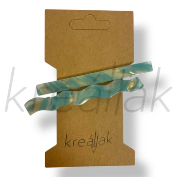 Türkízkék mintás hajcsat szett