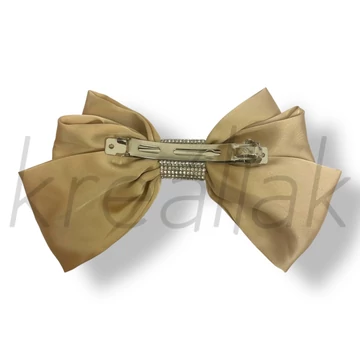 Bézs szatén masni hajcsat