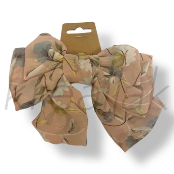 Rózsaszín virágos masni hajcsat