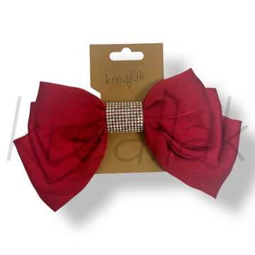 Bordó strasszos masni hajcsat 