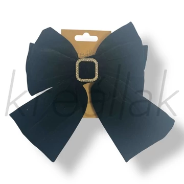 Fekete bársony masni hajcsat