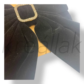 Fekete bársony masni hajcsat