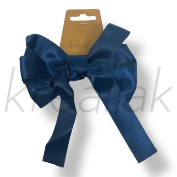 Sötétkék szatén masni hajcsat 