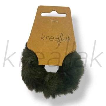 Sötétzöld szőr hajgumi
