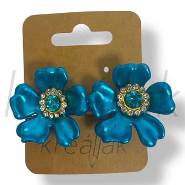 Kék virágos köves hajcsipesz