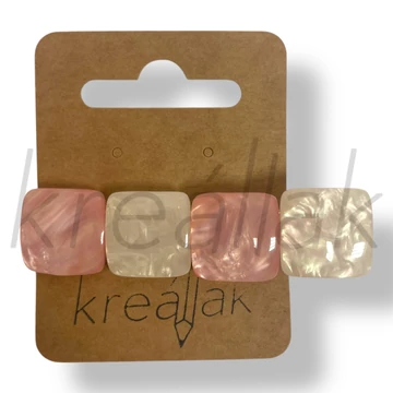 Rózsaszín kocka hajcsipesz