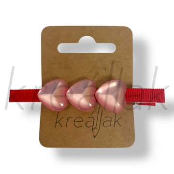 Rózsaszín szív hajcsipesz 