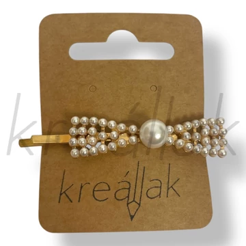 Fehér gyöngyös masni hajcsat