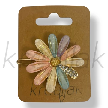 Színes  margaréta virágos hajcsat