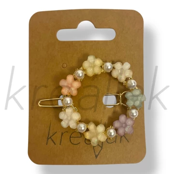 Kör virágos színes hajcsat