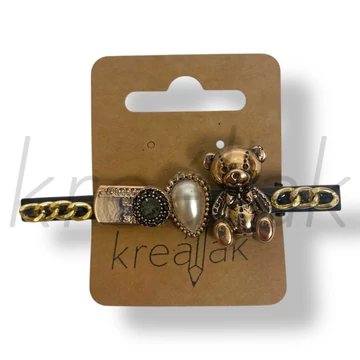 Arany színű macis hajcsipesz 