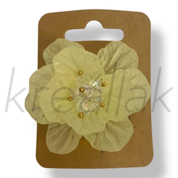 Sárga plasztik virágos hajcsipesz 