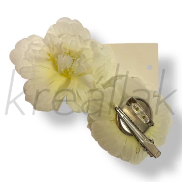 Törtfehér hajcsipesz,kitűző szett