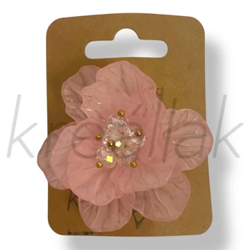 Rózsaszín plasztik virág hajcsipesz 