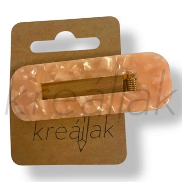 Rózsaszín plasztik mintás hajcsipesz 