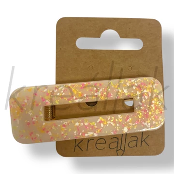 Rózsaszín fröcskölt mintás hajcsipesz 