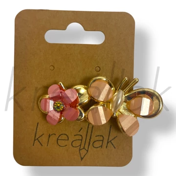 Barack színű lepkés kagyló hajcsipesz