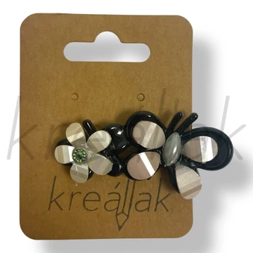 Törtfehér virágos lepkés hajcsipesz