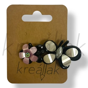 Lila virágos kagylós hajcsipesz