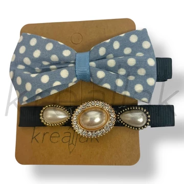 Kék pöttyös hajcsipesz szett 