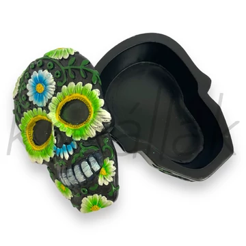 Zöld koponya ékszertartó