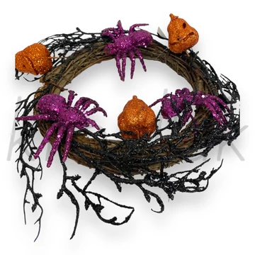 Lila halloween koszorú