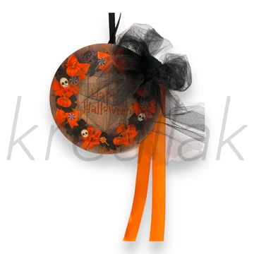 Halloween koponya ajtódísz