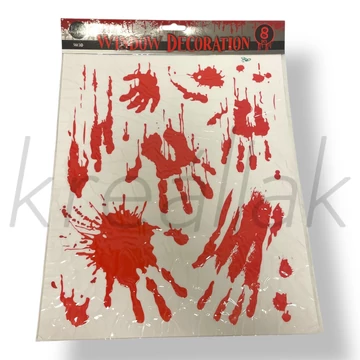 Véres kezek ablak matrica