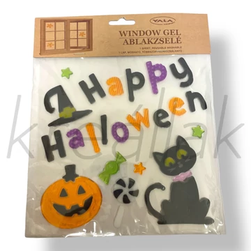 Cica Halloween ablakzselé